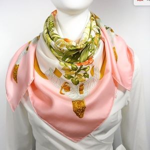 Vintage Hermes Pink Regina Carre Scarf NWOT